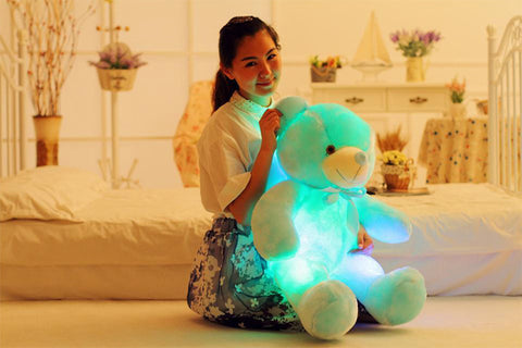 Bunter LED-Teddybär, Kuscheltier, Plüschtier